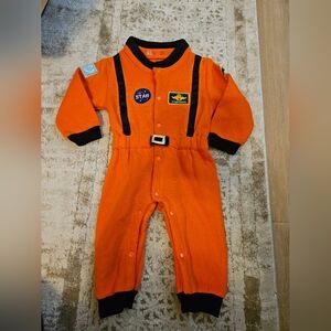 INFANT BOY girl Orange Astronaut Kids One Piece Costume PJ 24M